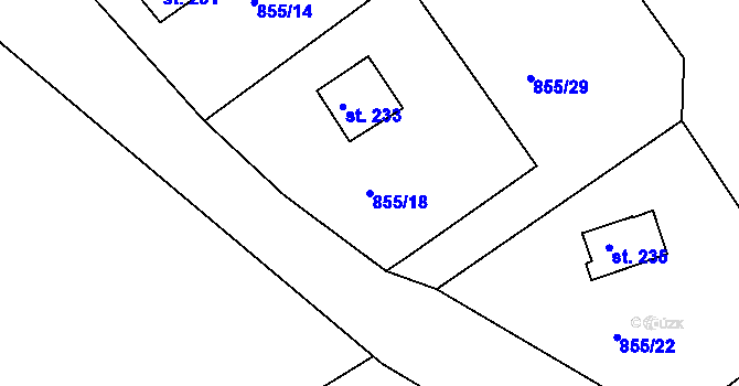 Parcela st. 855/18 v KÚ Děpoltovice, Katastrální mapa