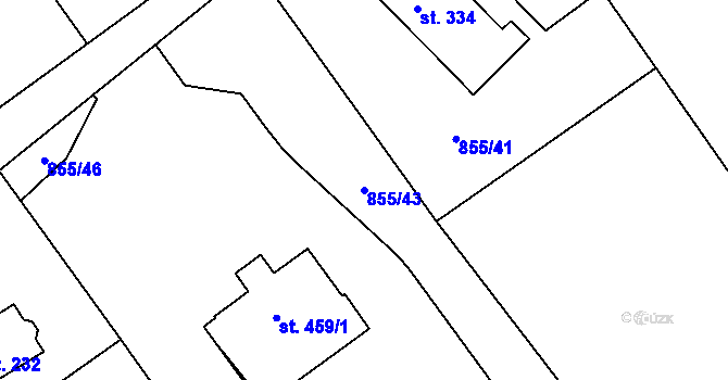 Parcela st. 855/43 v KÚ Děpoltovice, Katastrální mapa