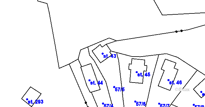 Parcela st. 43 v KÚ Nivy, Katastrální mapa
