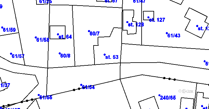 Parcela st. 53 v KÚ Nivy, Katastrální mapa