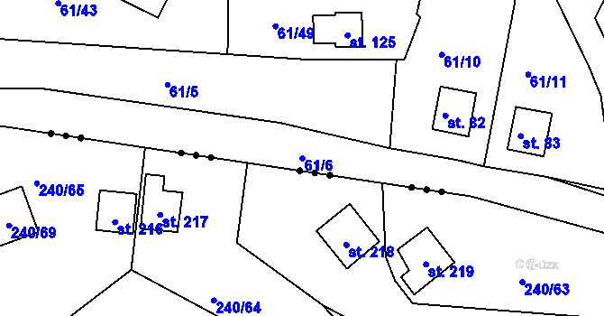 Parcela st. 61/6 v KÚ Nivy, Katastrální mapa