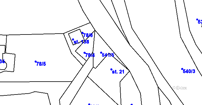 Parcela st. 541/5 v KÚ Nivy, Katastrální mapa