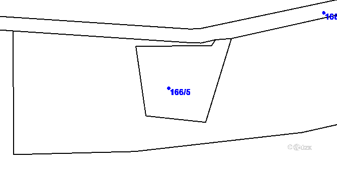 Parcela st. 166/5 v KÚ Odeř, Katastrální mapa