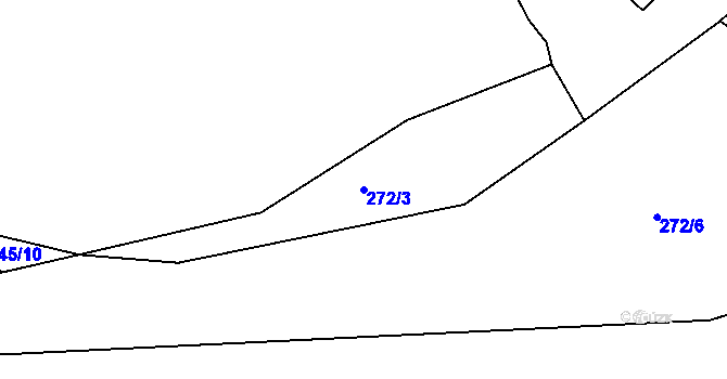 Parcela st. 272/3 v KÚ Odeř, Katastrální mapa