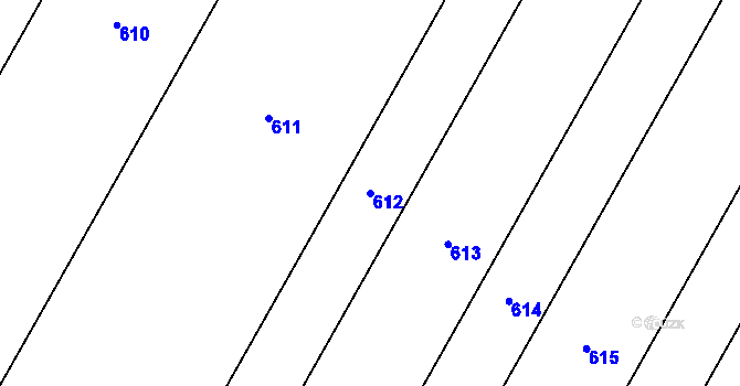 Parcela st. 612 v KÚ Derflice, Katastrální mapa