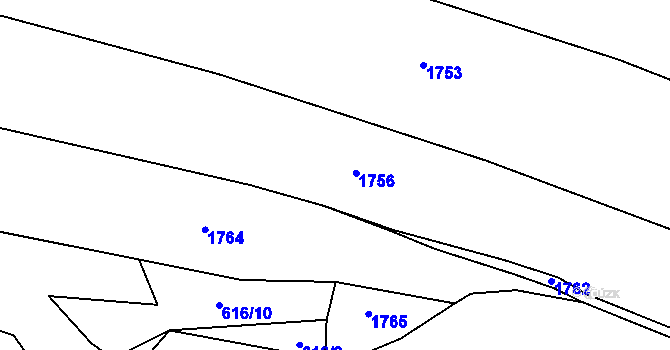Parcela st. 530/14 v KÚ Děrné, Katastrální mapa