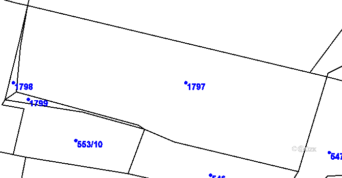Parcela st. 612/15 v KÚ Děrné, Katastrální mapa