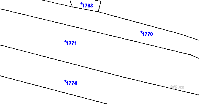 Parcela st. 612/17 v KÚ Děrné, Katastrální mapa