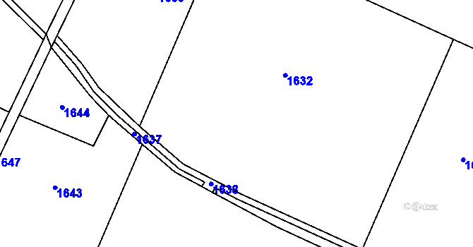 Parcela st. 651/58 v KÚ Děrné, Katastrální mapa