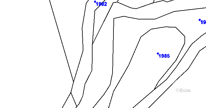 Parcela st. 899/1 v KÚ Děrné, Katastrální mapa