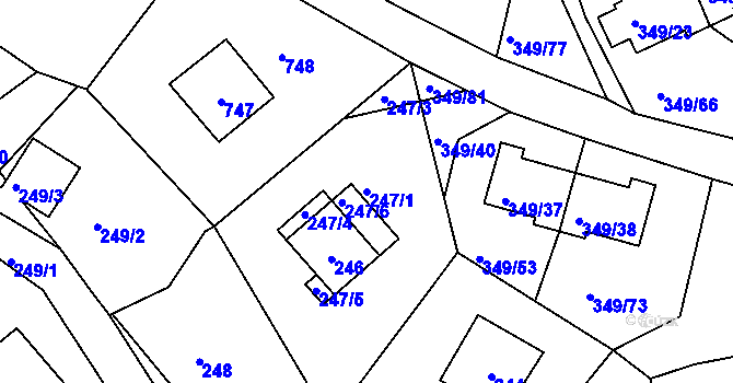 Parcela st. 247/1 v KÚ Desná I, Katastrální mapa