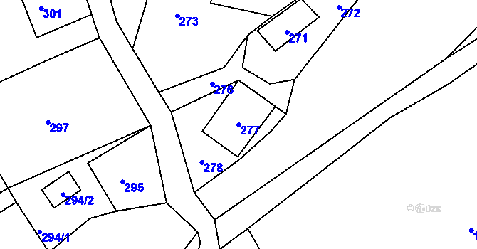 Parcela st. 277 v KÚ Desná I, Katastrální mapa