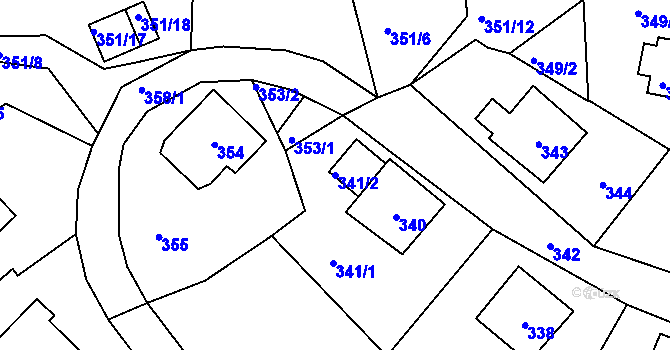 Parcela st. 341/2 v KÚ Desná I, Katastrální mapa