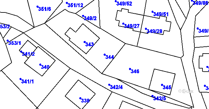 Parcela st. 344 v KÚ Desná I, Katastrální mapa