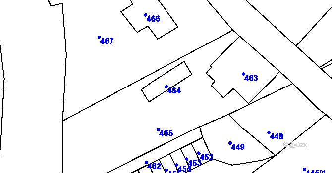 Parcela st. 464 v KÚ Desná I, Katastrální mapa