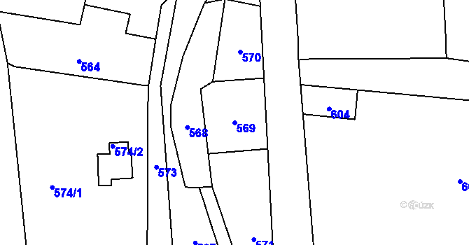 Parcela st. 569 v KÚ Desná I, Katastrální mapa