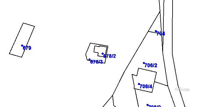 Parcela st. 678/2 v KÚ Desná I, Katastrální mapa