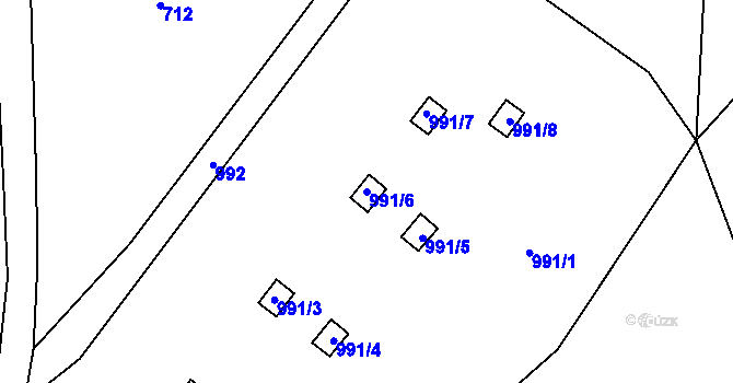 Parcela st. 991/6 v KÚ Desná I, Katastrální mapa
