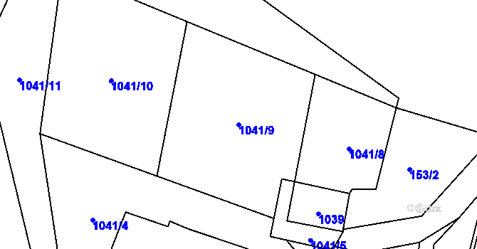 Parcela st. 1041/9 v KÚ Desná II, Katastrální mapa