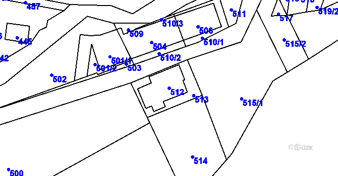 Parcela st. 512 v KÚ Desná II, Katastrální mapa