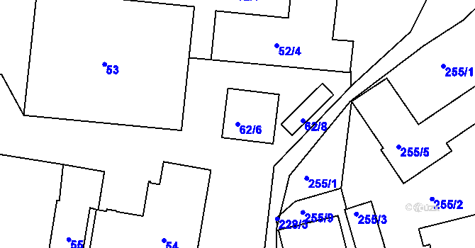 Parcela st. 62/6 v KÚ Desná III, Katastrální mapa