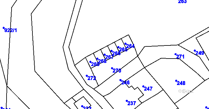 Parcela st. 267 v KÚ Desná III, Katastrální mapa