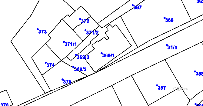 Parcela st. 369/1 v KÚ Desná III, Katastrální mapa