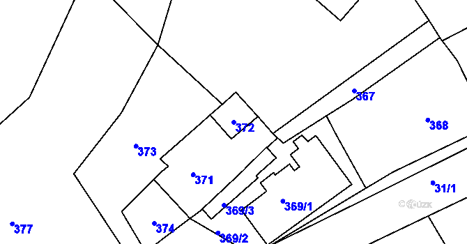 Parcela st. 372 v KÚ Desná III, Katastrální mapa