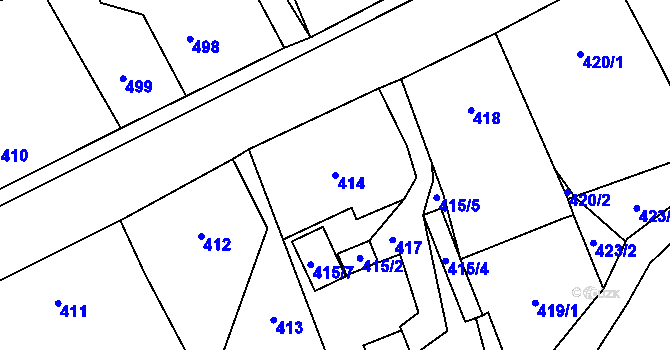 Parcela st. 414 v KÚ Desná III, Katastrální mapa