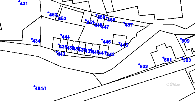Parcela st. 441 v KÚ Desná III, Katastrální mapa