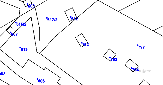 Parcela st. 792 v KÚ Desná III, Katastrální mapa
