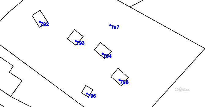 Parcela st. 794 v KÚ Desná III, Katastrální mapa