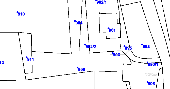 Parcela st. 902/2 v KÚ Desná III, Katastrální mapa