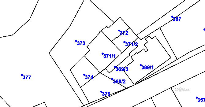 Parcela st. 371/1 v KÚ Desná III, Katastrální mapa