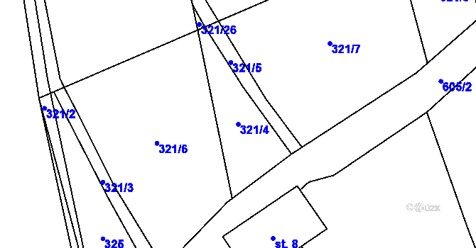 Parcela st. 321/4 v KÚ Desná u Litomyšle, Katastrální mapa