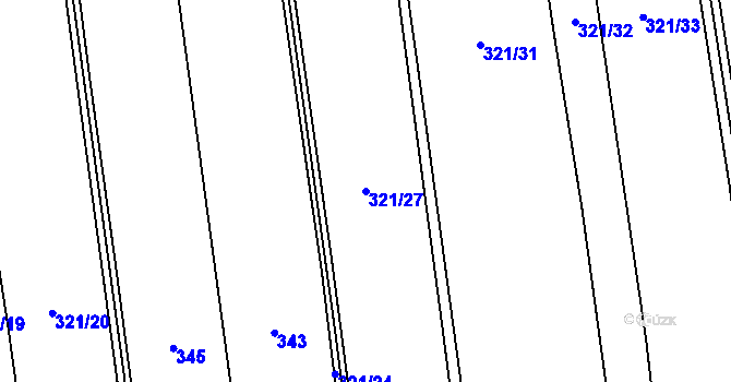 Parcela st. 321/27 v KÚ Desná u Litomyšle, Katastrální mapa