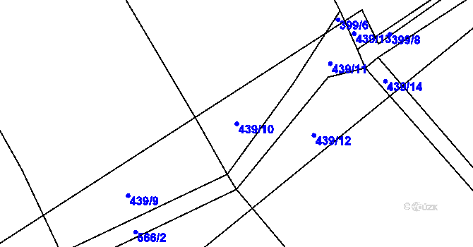 Parcela st. 439/10 v KÚ Desná u Litomyšle, Katastrální mapa