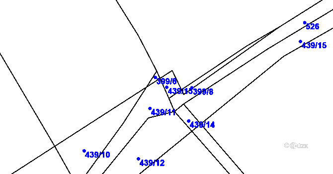 Parcela st. 439/13 v KÚ Desná u Litomyšle, Katastrální mapa