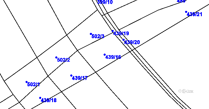 Parcela st. 439/16 v KÚ Desná u Litomyšle, Katastrální mapa
