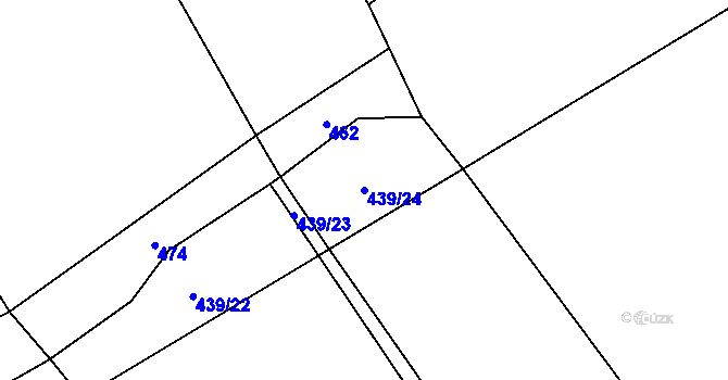 Parcela st. 439/24 v KÚ Desná u Litomyšle, Katastrální mapa