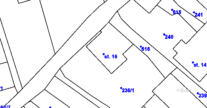 Parcela st. 16 v KÚ Desná u Litomyšle, Katastrální mapa
