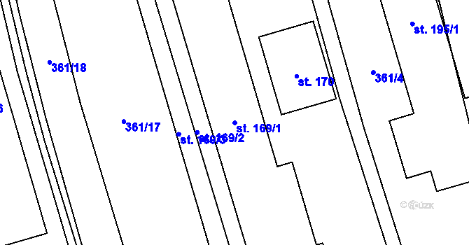 Parcela st. 169/1 v KÚ Desná u Litomyšle, Katastrální mapa