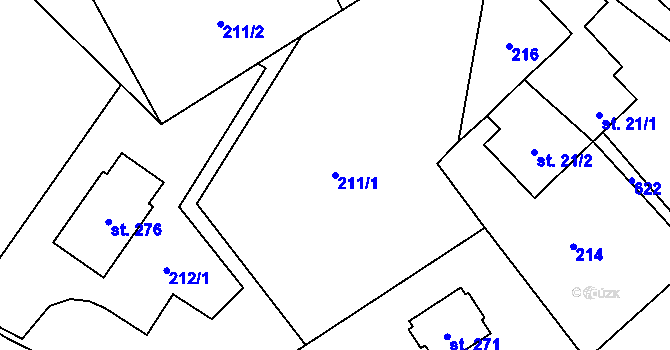 Parcela st. 211/1 v KÚ Desná u Litomyšle, Katastrální mapa