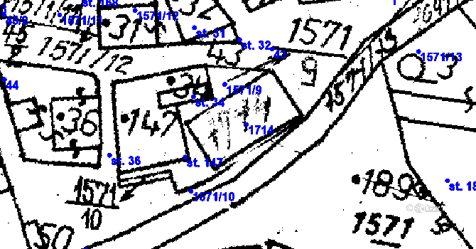 Parcela st. 35 v KÚ Dešenice, Katastrální mapa