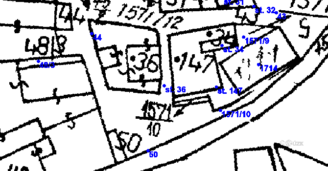 Parcela st. 36 v KÚ Dešenice, Katastrální mapa