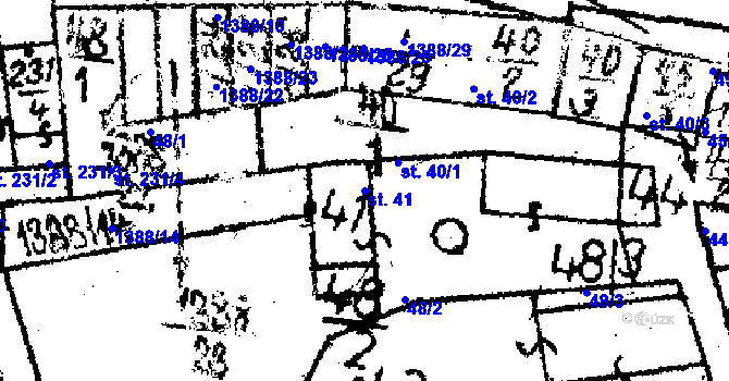 Parcela st. 41 v KÚ Dešenice, Katastrální mapa
