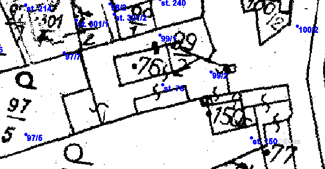 Parcela st. 76 v KÚ Dešenice, Katastrální mapa