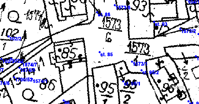 Parcela st. 85 v KÚ Dešenice, Katastrální mapa
