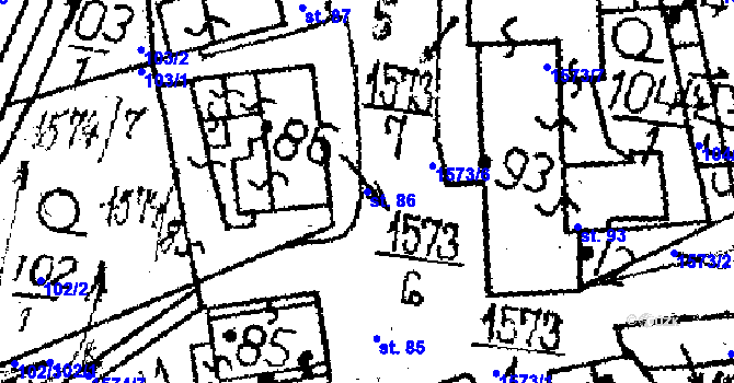 Parcela st. 86 v KÚ Dešenice, Katastrální mapa