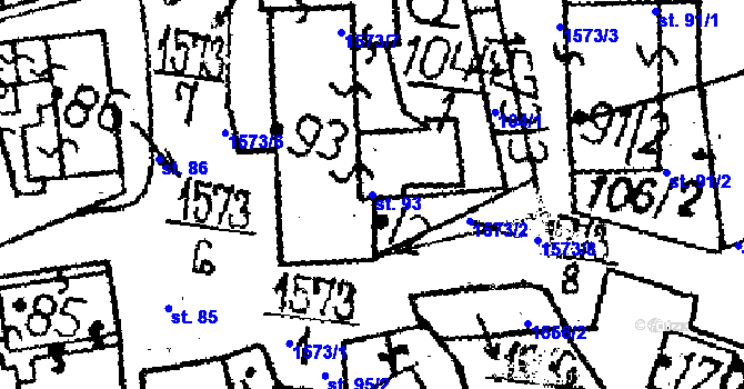 Parcela st. 93 v KÚ Dešenice, Katastrální mapa